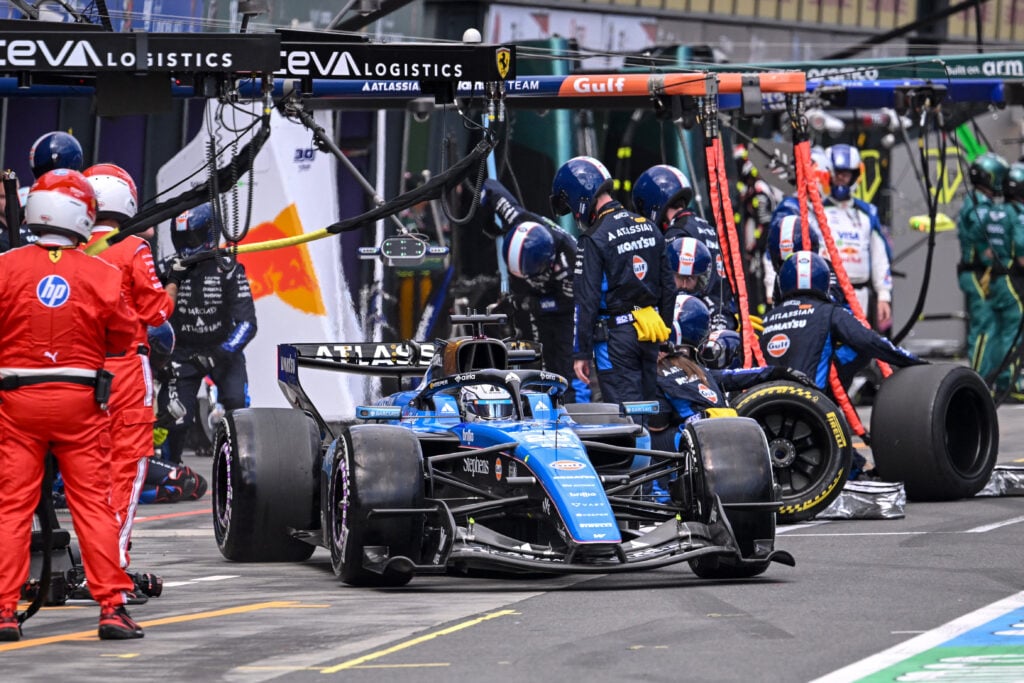 Williams driver Carlos Sainz leaving the pit lane at the 2026 Formula 1 Australian Grand Prix