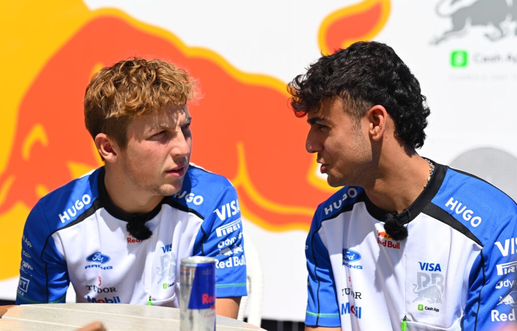 Racing Bulls driver Liam Lawson and Arvid Lindblad at the 2026 Australian Grand Prix