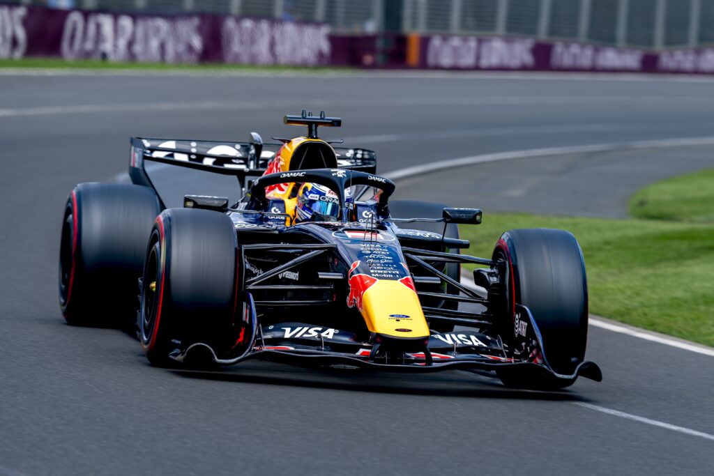 Red Bull driver Max Verstappen racing at the 2026 Australian Grand Prix
