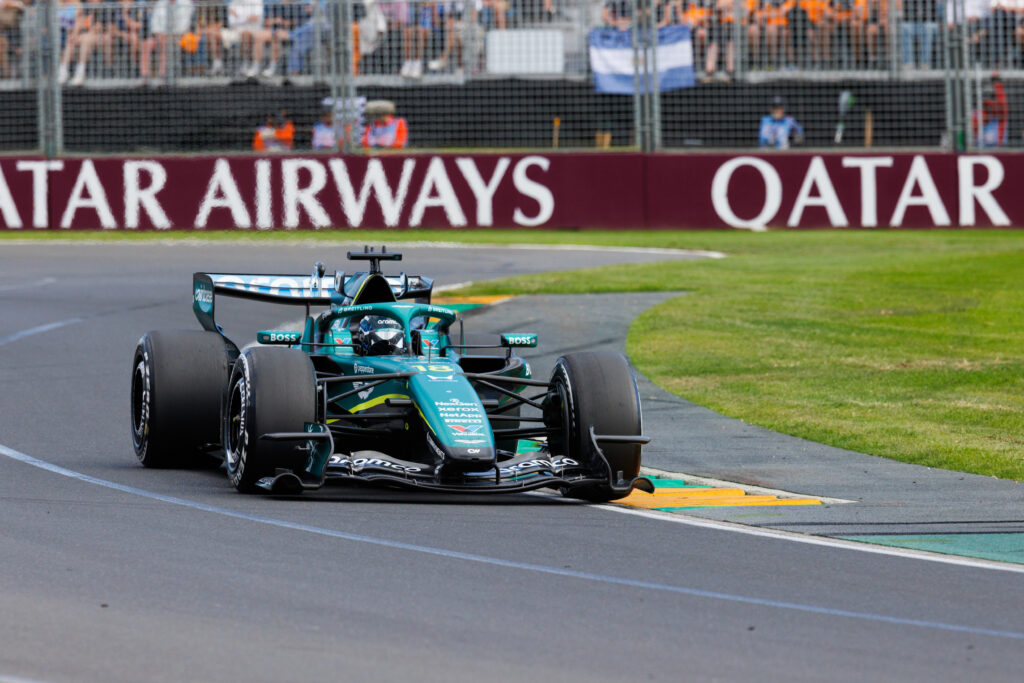Aston Martin driver Lance Stroll taking part in the 2026 Australian Grand Prix