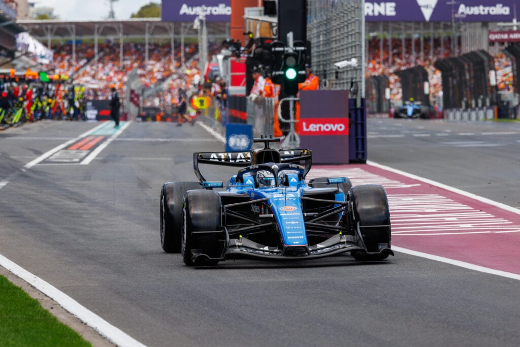 Alexander Albon of Thailand drives the (23) Atlassian Williams F1 Team FW48 during the F1 Grand Prix of Australia at the Albert Park Grand Prix Circuit in Melbourne, Australia.