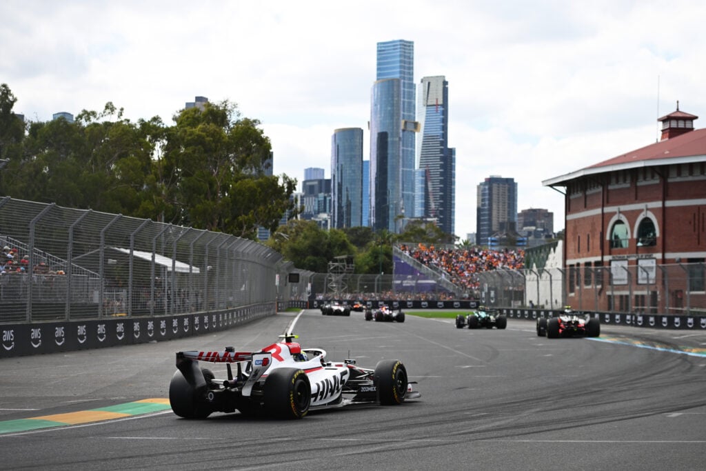 Haas driver Oliver Bearman on track during the 2026 F1 Australian Grand Prix