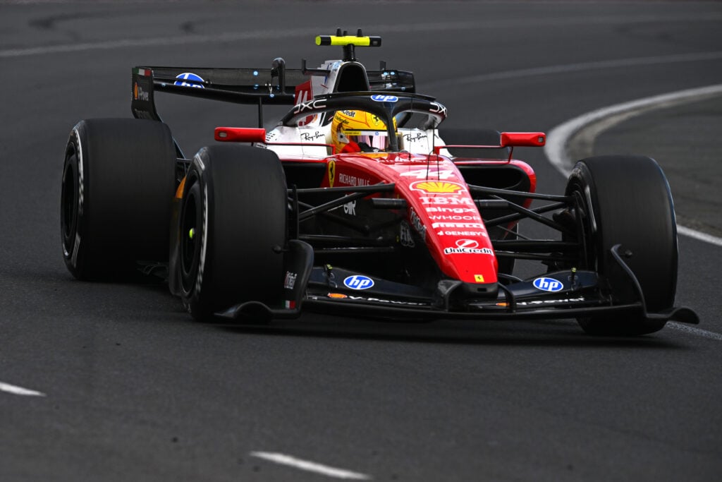 Ferrari driver Lewis Hamilton racing at the 2026 Formula 1 Australian Grand Prix