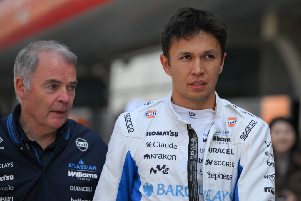 Williams driver Alex Albon in the Shanghai paddock before qualifying for the F1 Sprint at the 2026 Chinese Grand Prix