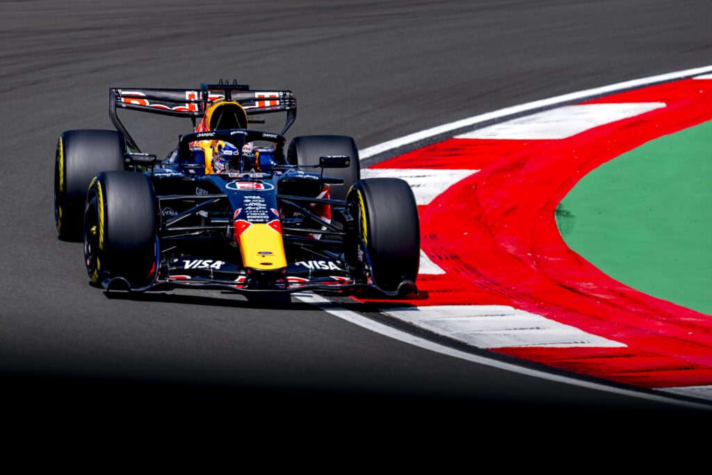 Max Verstappen on track during the Sprint Qualifying session at the Chinese Grand Prix