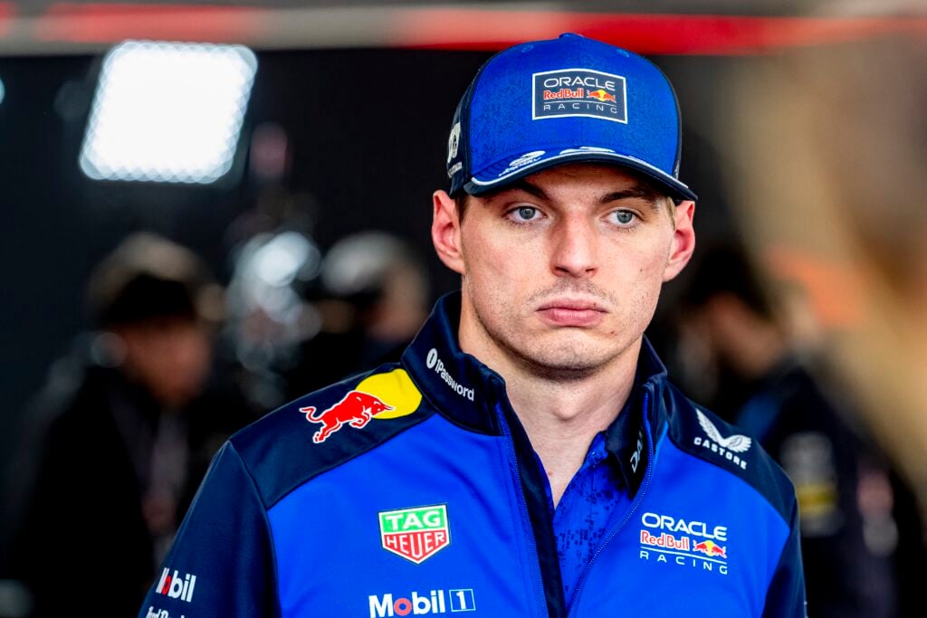 Red Bull driver Max Verstappen speaks to the media after the F1 Sprint at the 2026 Chinese Grand Prix