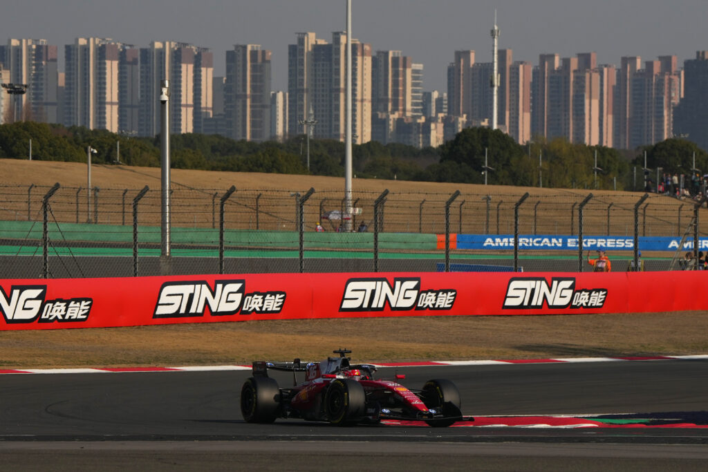 Ferrari driver Charles Leclerc on track during Sprint Qualifying at the 2026 F1 Chinese Grand Prix