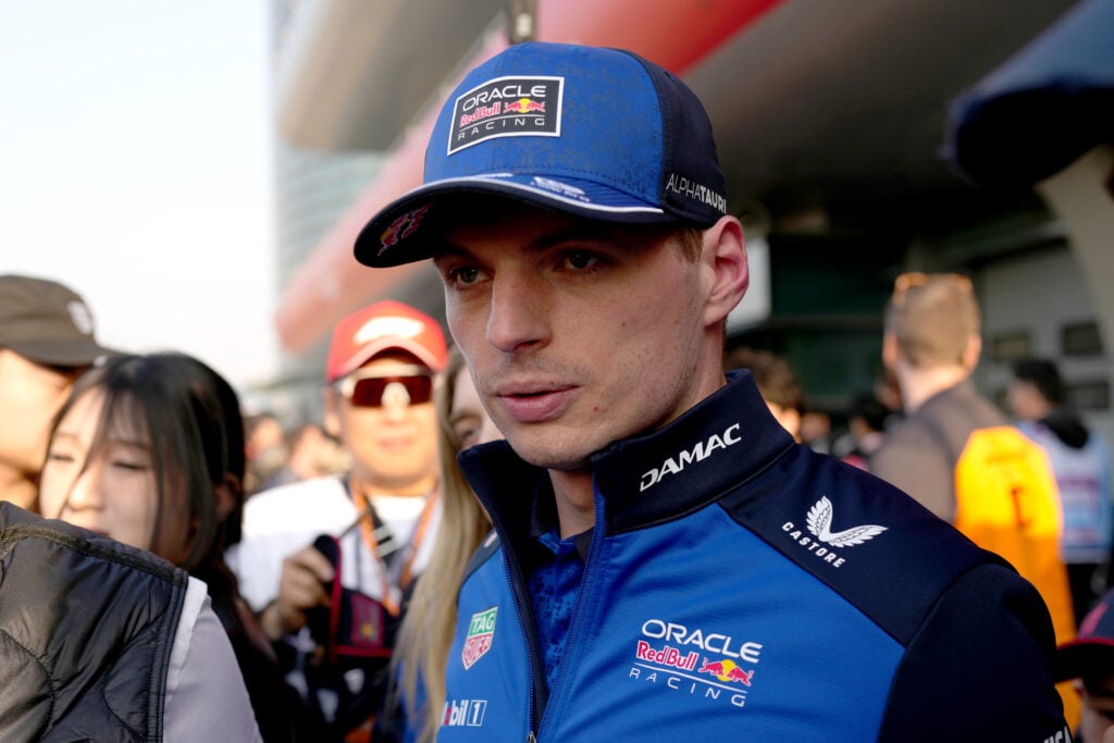 Eighth placed qualifier Max Verstappen of the Netherlands and Oracle Red Bull Racing looks on in parc ferme during Sprint qualifying ahead of the F1 Grand Prix of China at Shanghai International Circuit on March 13, 2026