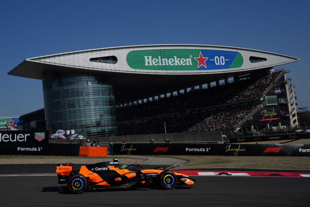 McLaren driver Lando Norris on track during qualifying for the 2026 F1 Chinese Grand Prix
