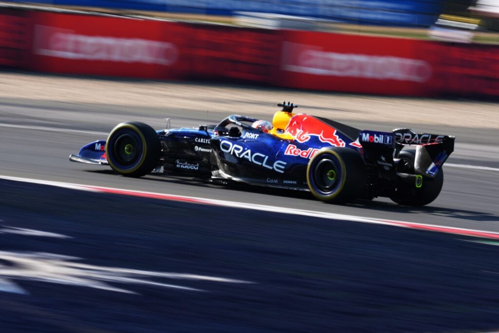Red Bull Racing driver Max Verstappen taking part in the 2026 Chinese Grand Prix