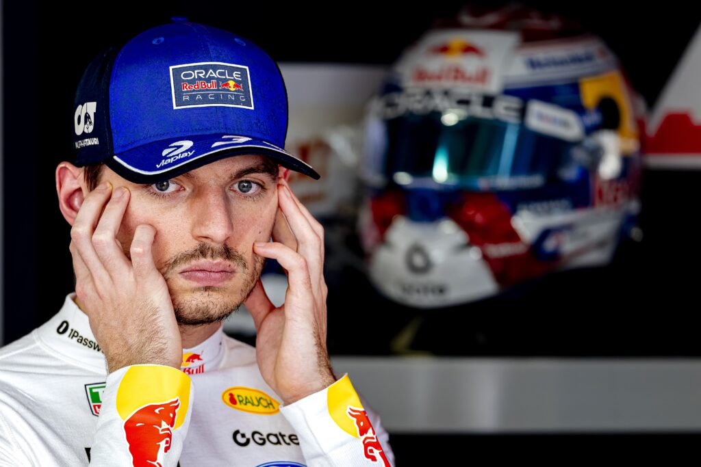 Max Verstappen of Red Bull in the Japanese Grand Prix garage