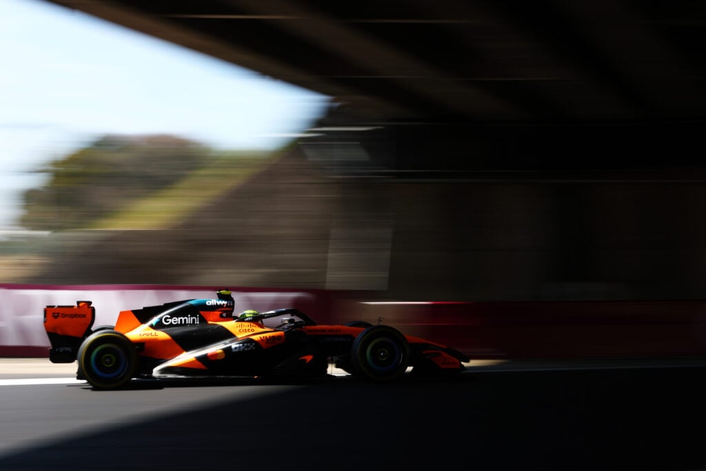 McLaren driver Lando Norris on track during practice at the 2026 F1 Japanese Grand Prix
