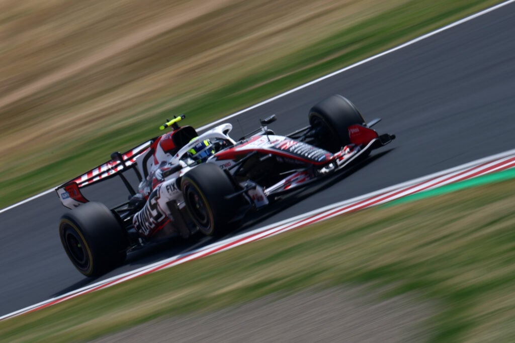 Oliver Bearman of Haas during practice at the 2026 Japanese Grand Prix