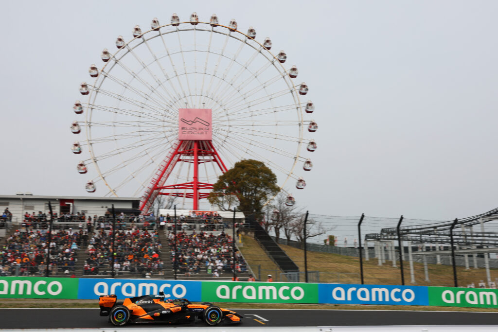 McLaren driver Oscar Piastri on track en route to finishing P2 in the 2026 F1 Japanese Grand Prix