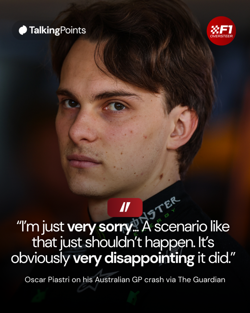Oscar Piastri looks on from the McLaren garage before qualifying for the 2026 F1 Australian Grand Prix?