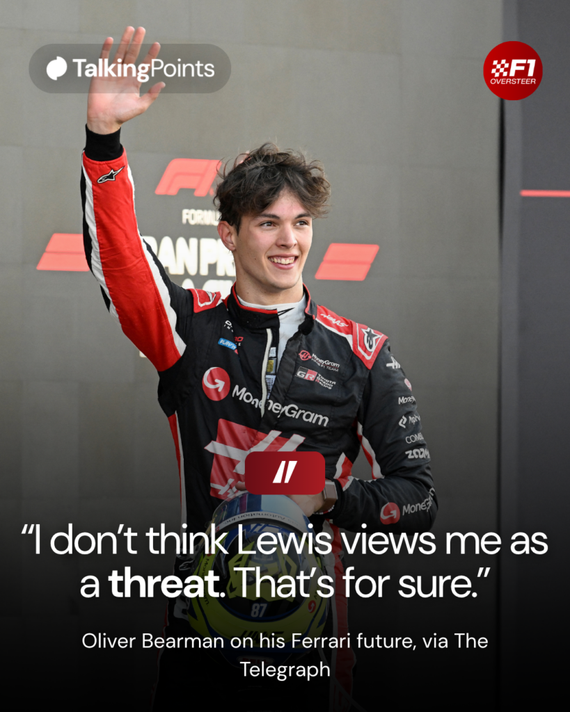 Haas driver Oliver Bearman celebrating after the 2025 Formula 1 Mexico City Grand Prix