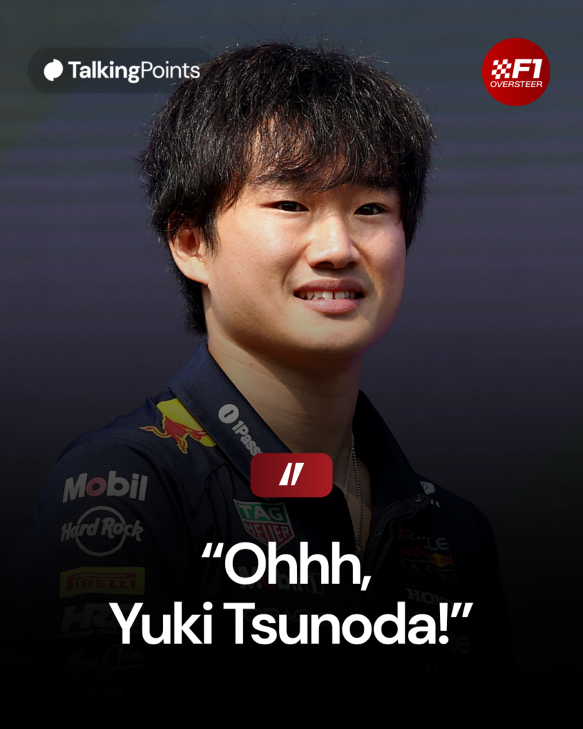 Yuki Tsunoda attends a fans' forum at the 2025 F1 Abu Dhabi Grand Prix
