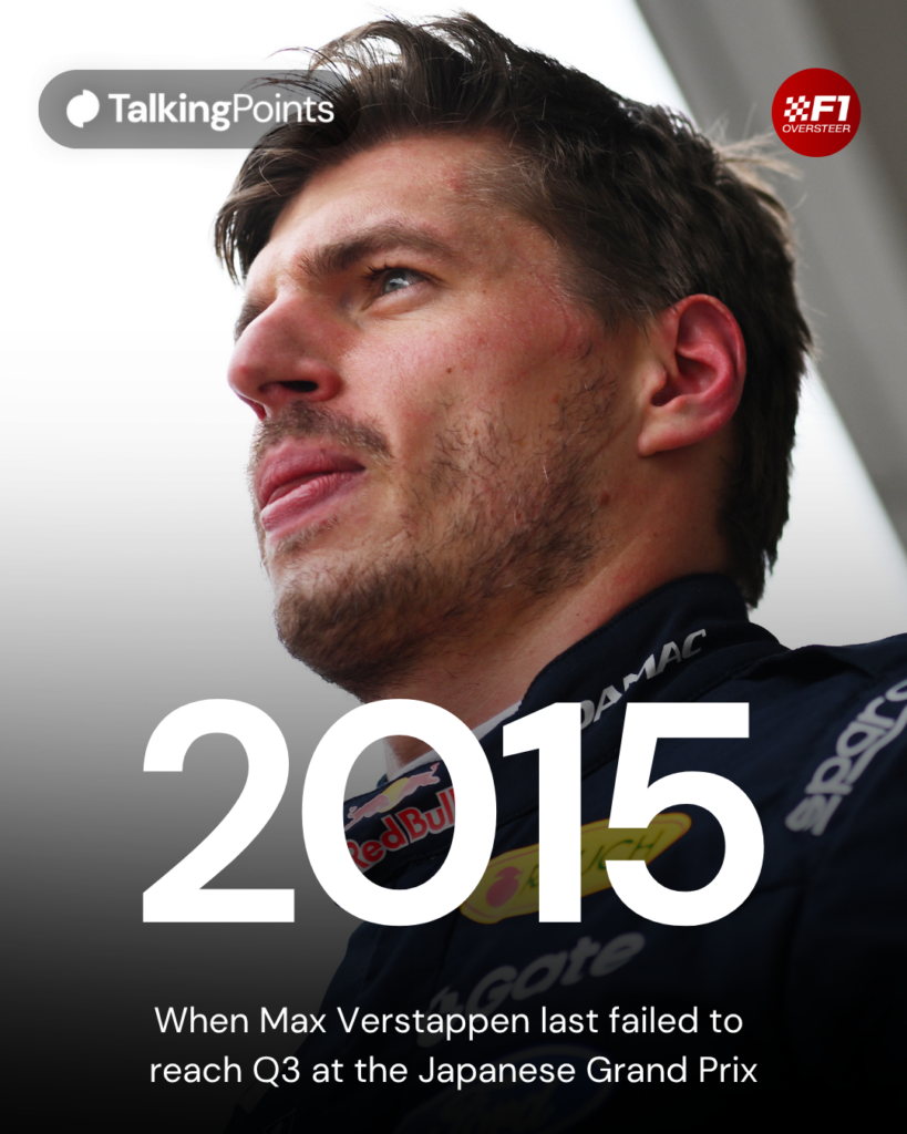 Red Bull driver Max Verstappen reacts after being eliminated from qualifying for the 2026 F1 Japanese Grand Prix in Q2