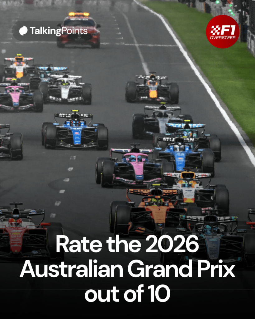 Charles Leclerc of Ferrari and George Russell of Mercedes battle into turn one at the 2026 Australian Grand Prix