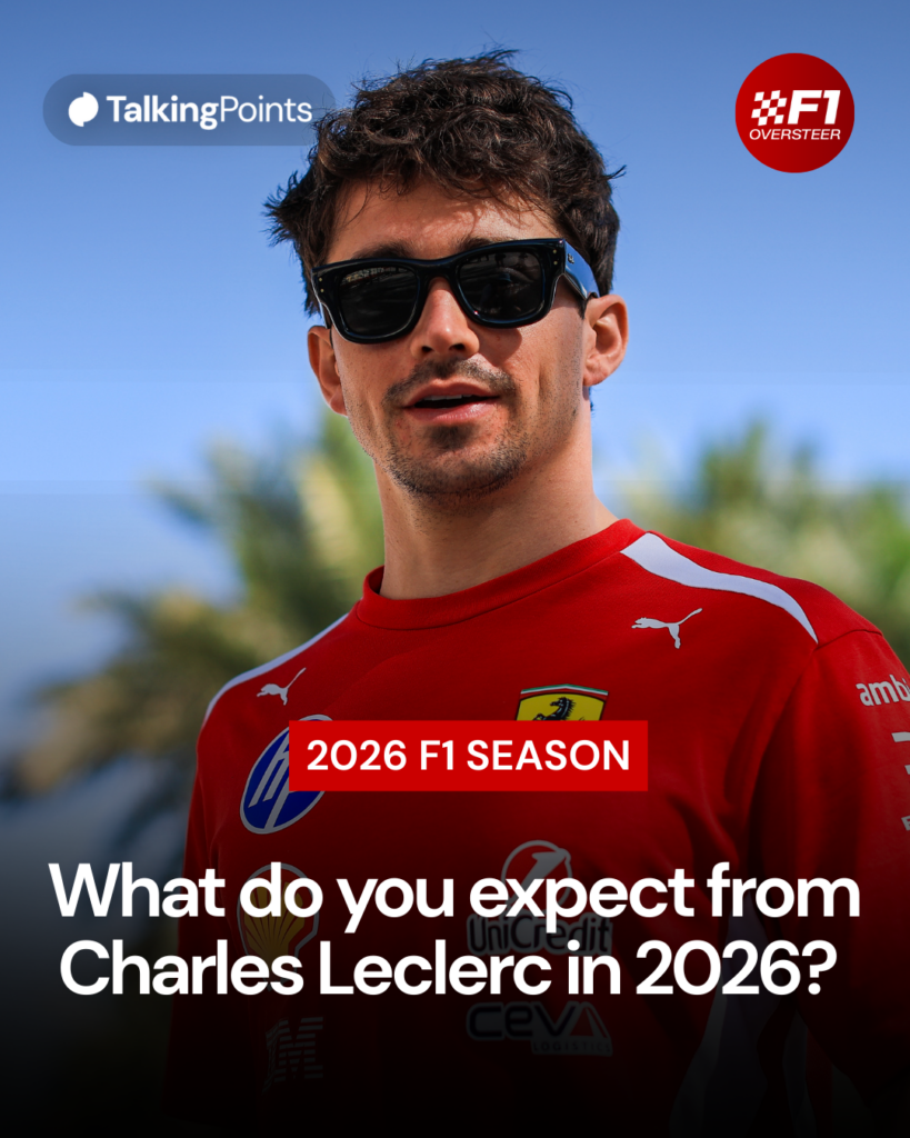 Ferrari driver Charles Leclerc arriving at 2026 Bahrain pre-season testing