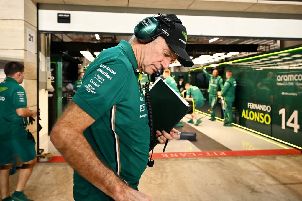 Adrian Newey, Managing Technical Partner of Aston Martin F1 in the Pitlane during practice ahead of the F1 Grand Prix of Qatar at Lusail International Circuit on November 28, 2025 in Lusail City, Qatar.
