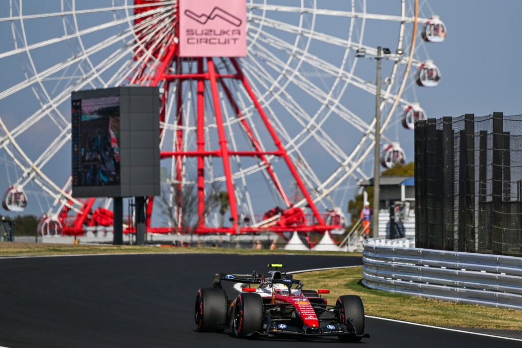 Ferrari driver Lewis Hamilton on track during practice at the 2026 F1 Japanese Grand Prix