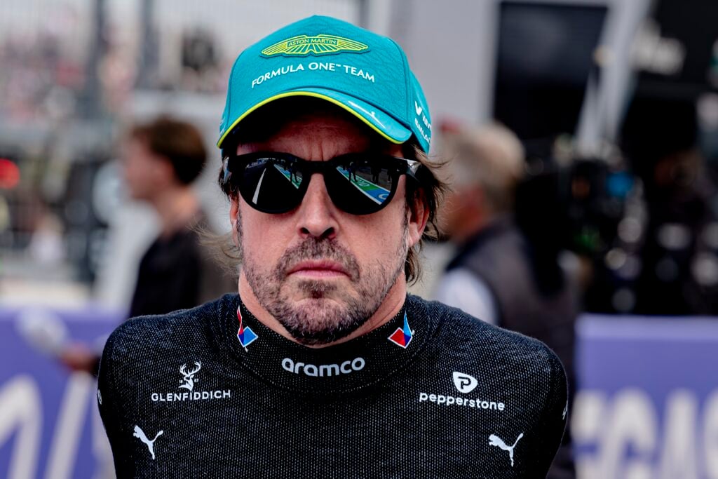 Fernando Alonso of Aston Martin on the grid at the 2026 Japanese Grand Prix
