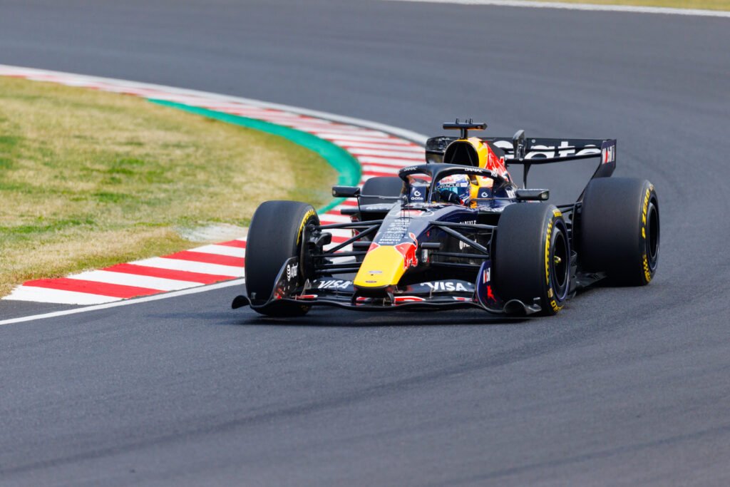 Max Verstappen of Red Bull driving on track during the 2026 F1 Japanese Grand Prix