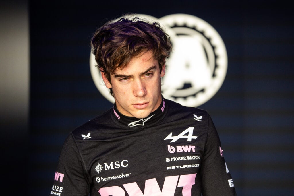 Alpine driver Franco Colapinto exits the FIA garage at the 2026 Japanese Grand Prix