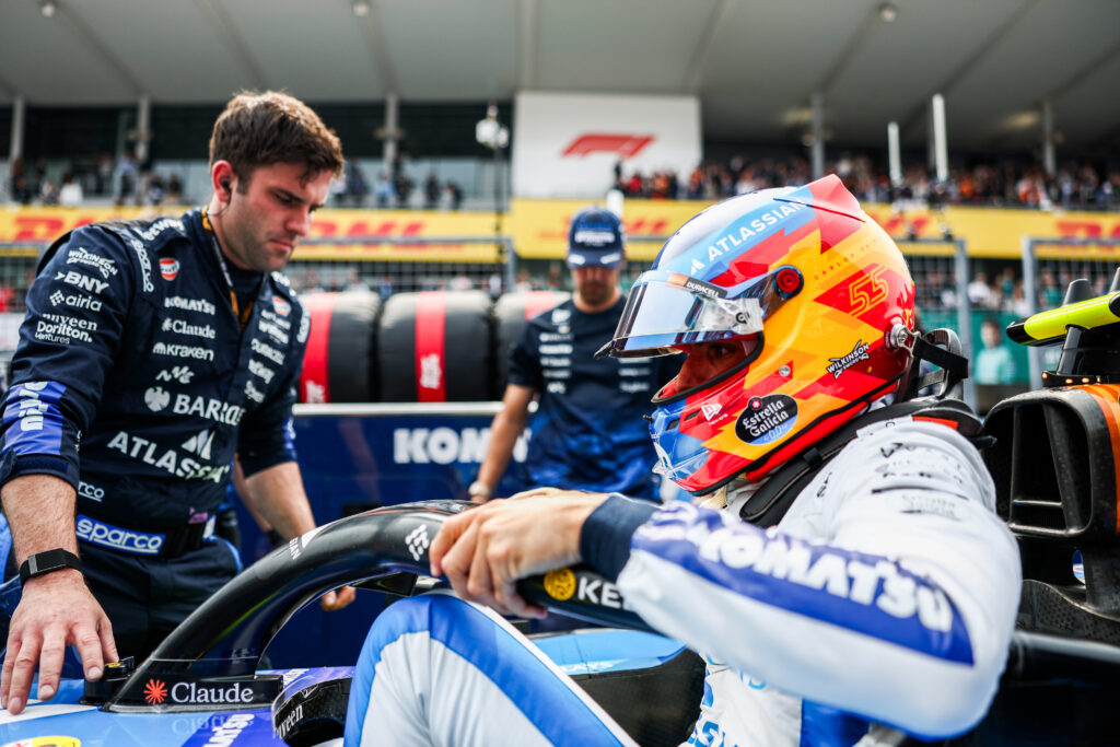 Carlos Sainz of Spain and Williams arrives on the grid during the F1 Grand Prix of Japan at Suzuka Circuit on March 29, 2026 in Suzuka, Japan.