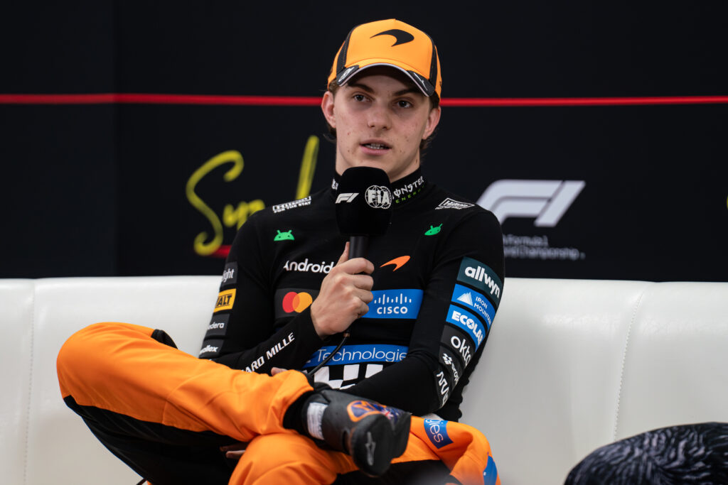 McLaren Mastercard F1 Team driver #81 Oscar Piastri (AUS) attends the post-race press conference at the 2026 Formula 1 Japanese Grand Prix, round 3 of the FIA Formula 1 World Championship, at Suzuka Circuit in Suzuka, Japan, on March 29, 2026.