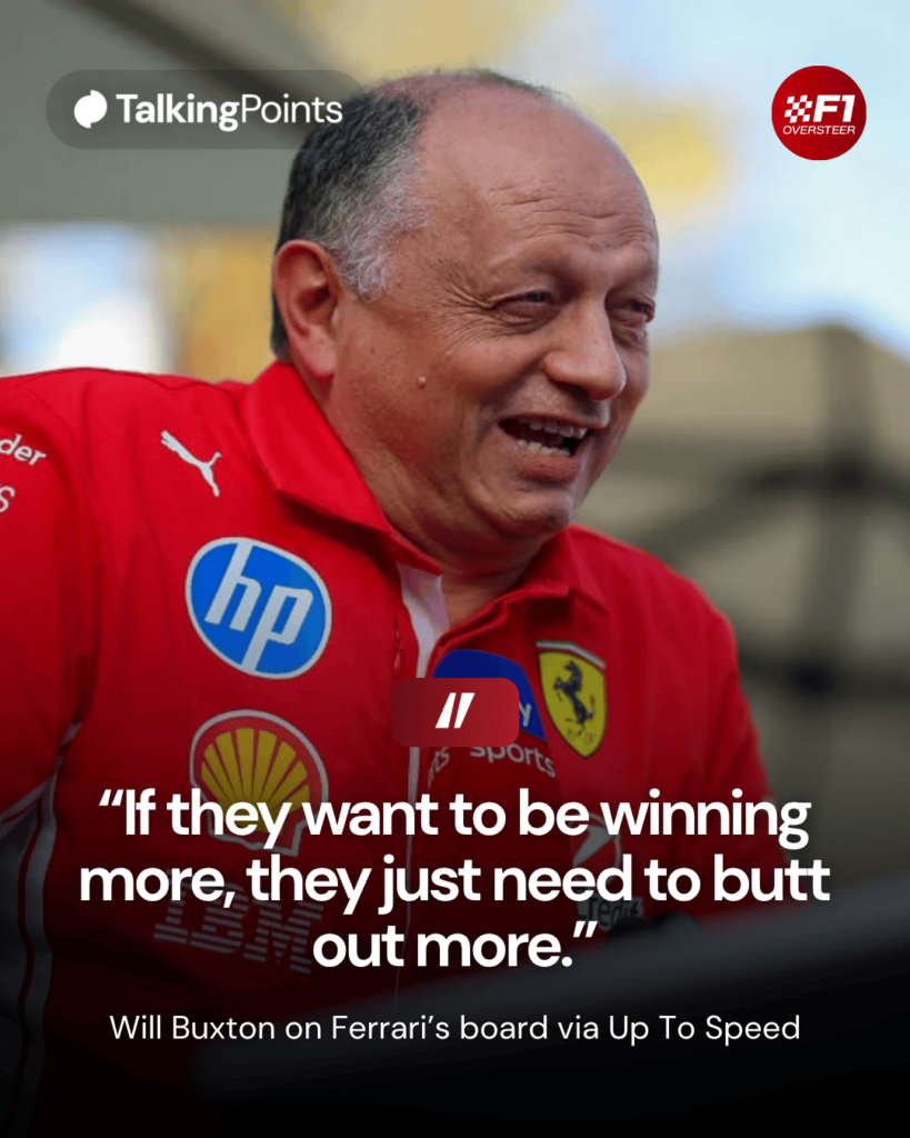 Ferrari team principal Fred Vasseur speaking to the media at 2026 Bahrain pre-season testing