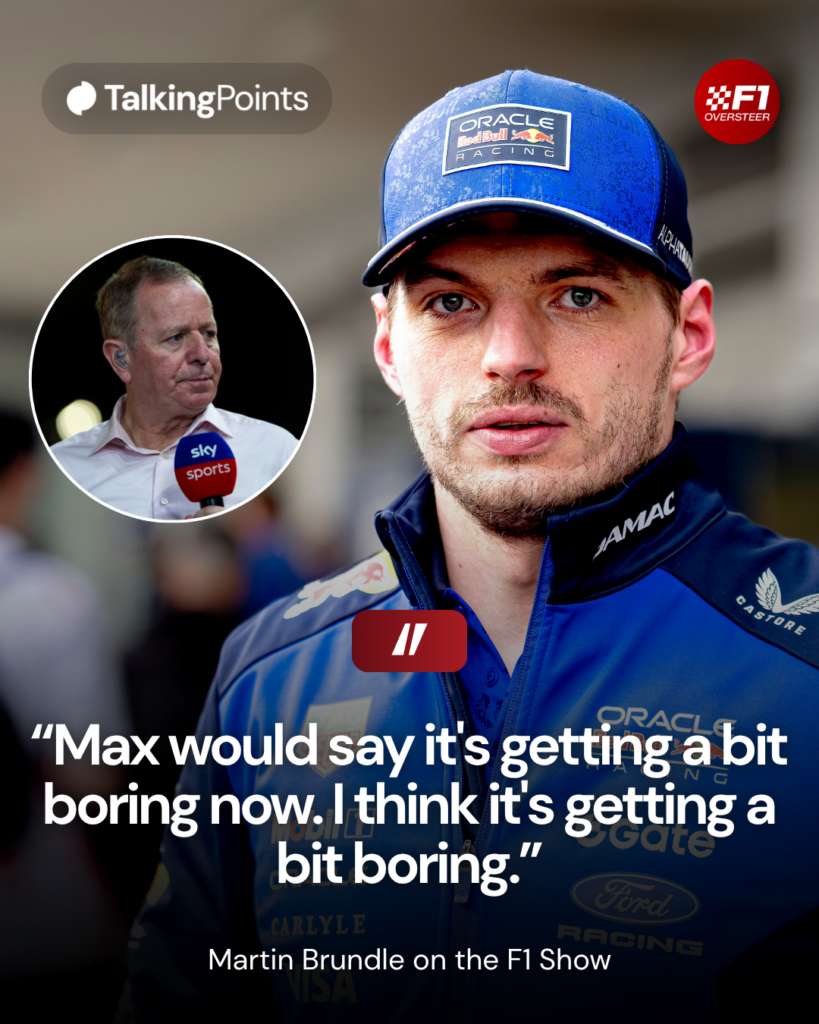 F1 pundit Martin Brundle speaks to Sky in Singapore; Formula 1 driver Max Verstappen of Oracle Red Bull Racing competes during the Formula 1 Japan Suzuka race at the Suzuka Formula 1 circuit in Suzuka, Japan, on March 29, 2026.