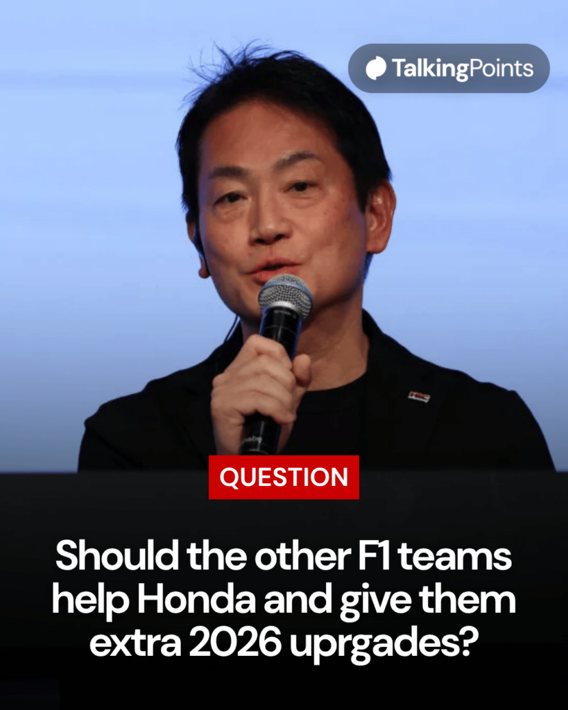 President of Honda Racing Corporation Koji Watanabe speaks to the media during Honda x Aston Martin Aramco Formula One team launch on January 20, 2026 in Tokyo, Japan.