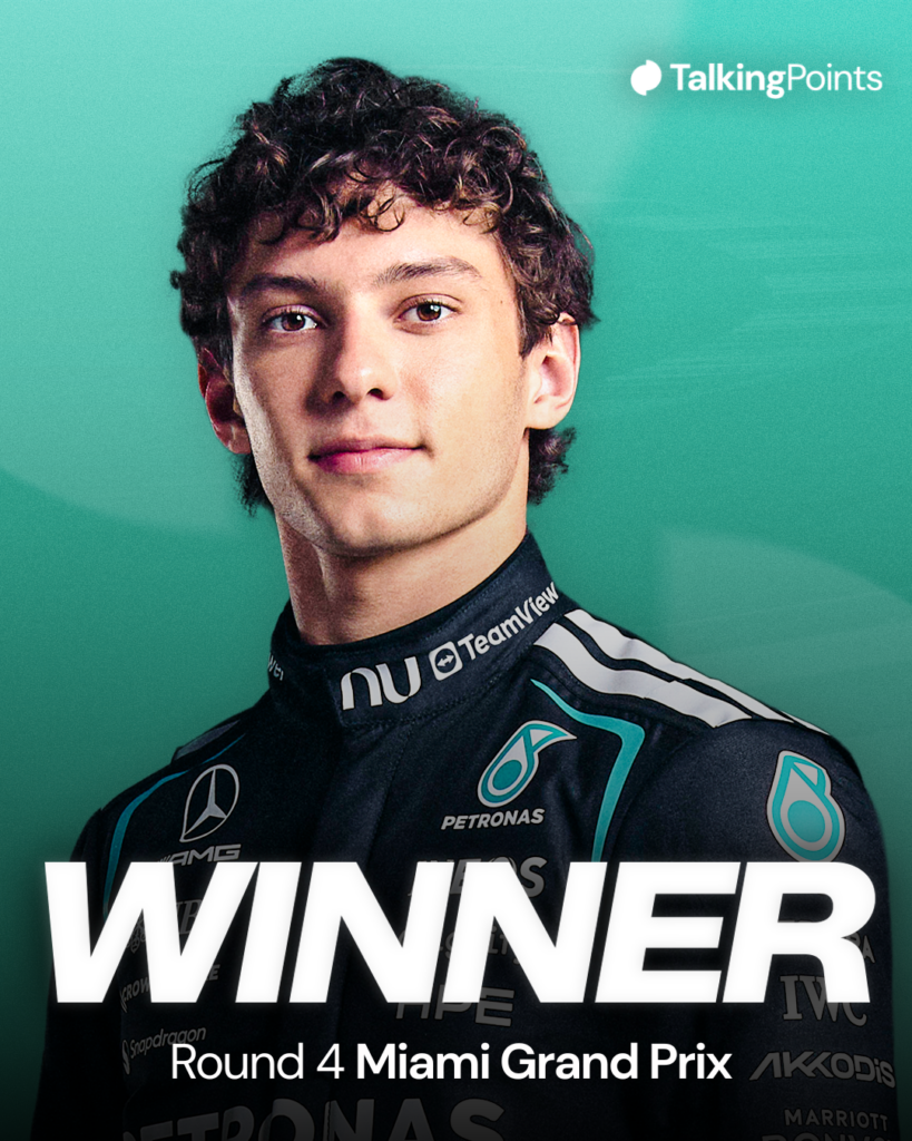 Kimi Antonelli wins the 2026Miami Grand Prix
