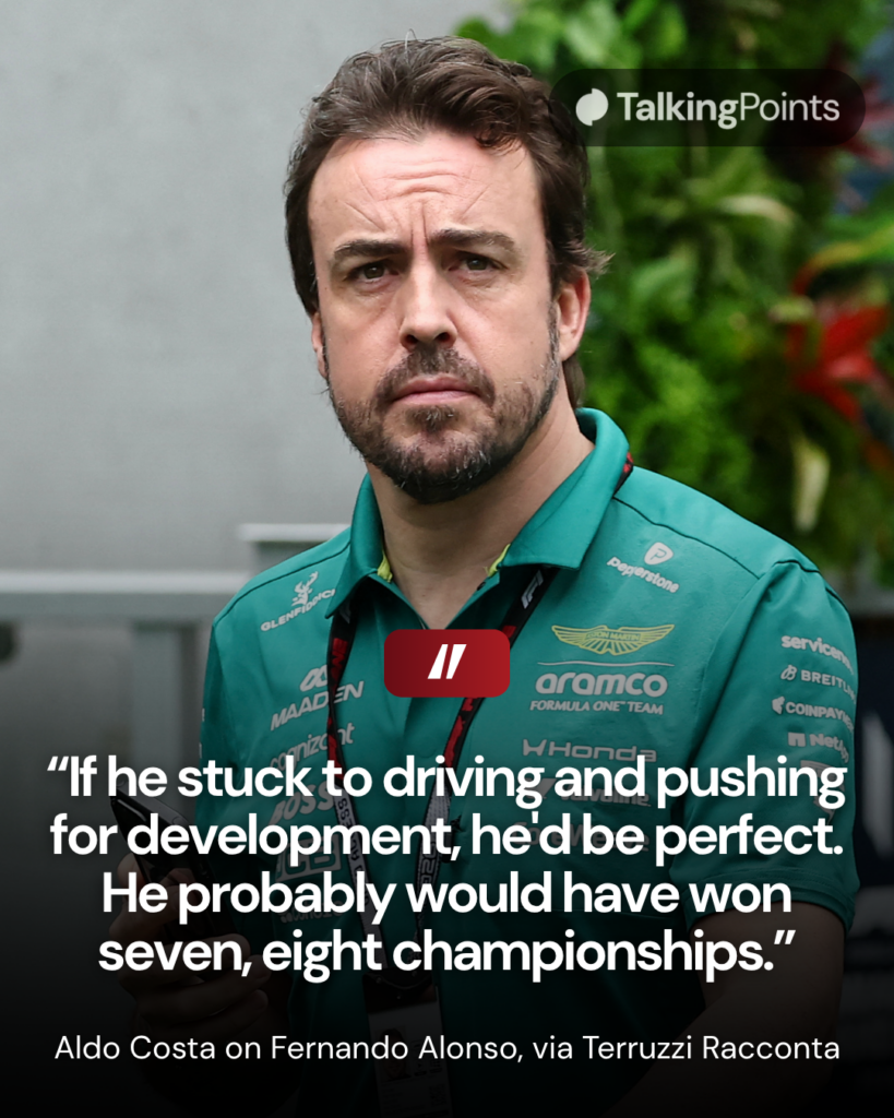 Aston Martin's Spanish driver Fernando Alonso arrives ahead of the 2026 Miami Formula One Grand Prix at Miami International Autodrome in Miami Gardens, Florida, on May 3, 2026.