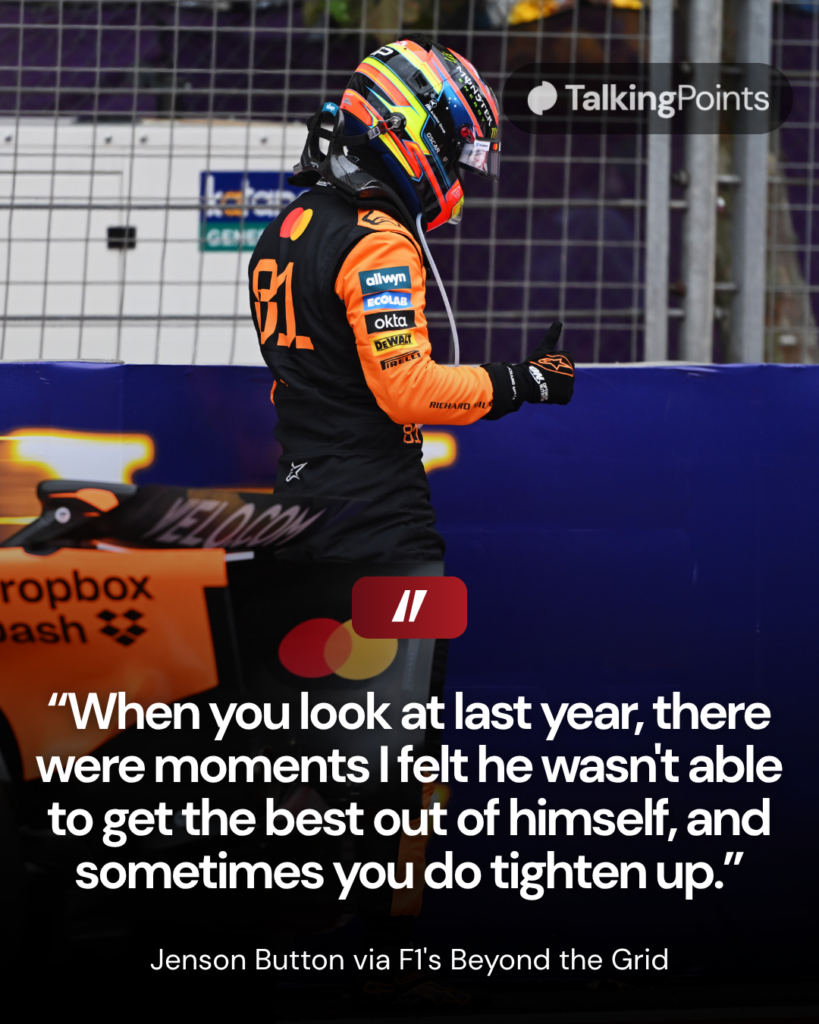 McLaren driver Oscar Piastri climbing out of his car after crashing at the 2025 Formula 1 Azerbaijan Grand Prix