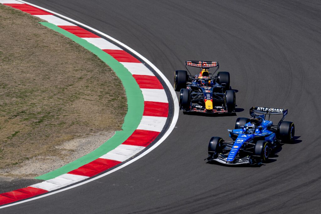 Formula 1 drivers Max Verstappen of Oracle Red Bull Racing and Carlos Sainz of Atlassian Williams F1 Team participate in the Formula 1 China Shanghai free practice and sprint qualifying at the Shanghai International Circuit in Shanghai, China, on March 13, 2025.
