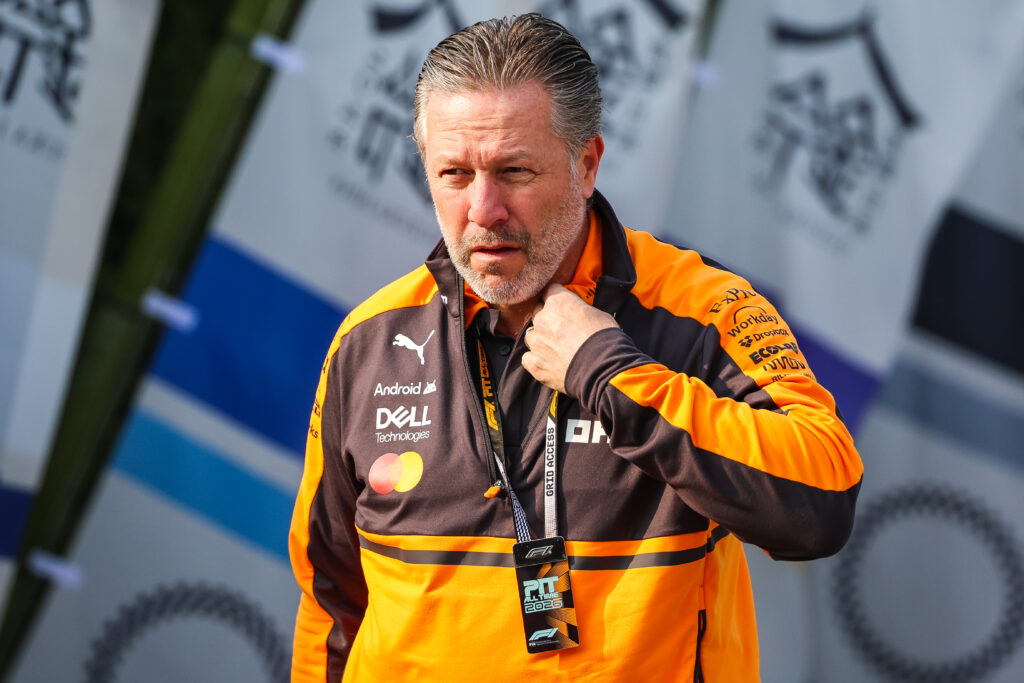 McLaren CEO Zak Brown walks in the paddock during the F1 Grand Prix of Japan at Suzuka Circuit on March 29, 2026 in Suzuka, Japan.