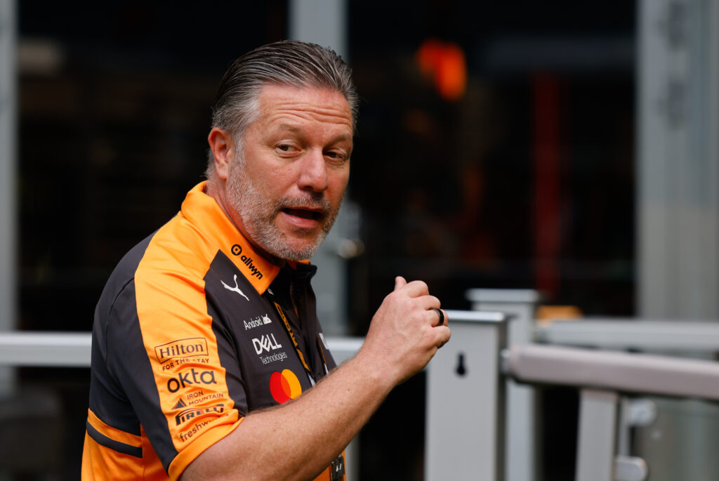 McLaren CEO Zak Brown in the 2026 F1 Miami Grand Prix paddock
