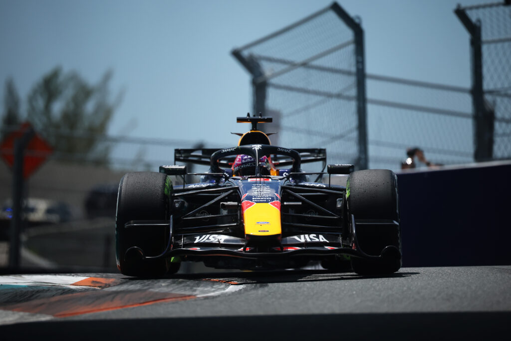 Red Bull driver Max Verstappen on track during FP1 at the 2026 F1 Miami Grand Prix