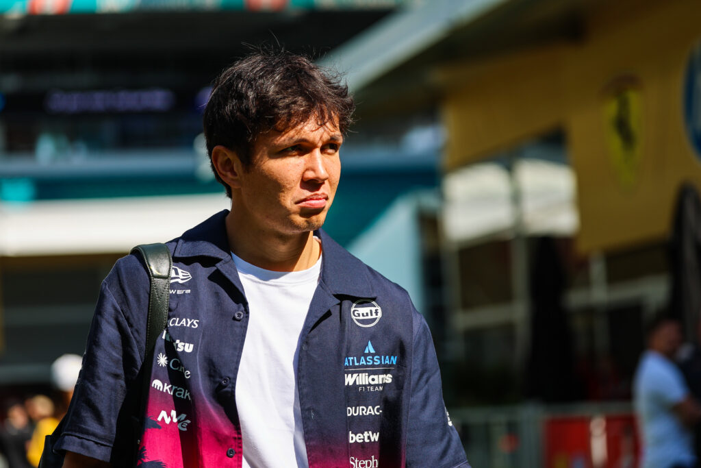 Williams driver Alex Albon in the paddock at the 2026 F1 Miami Grand Prix before Sprint Qualifying