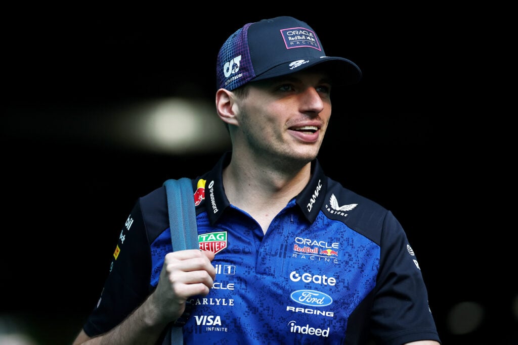 Max Verstappen of the Netherlands and Oracle Red Bull Racing arrives in the Paddock prior to the Sprint ahead of the F1 Grand Prix of Miami at Miami International Autodrome on May 02, 2026 in Miami, Florida.