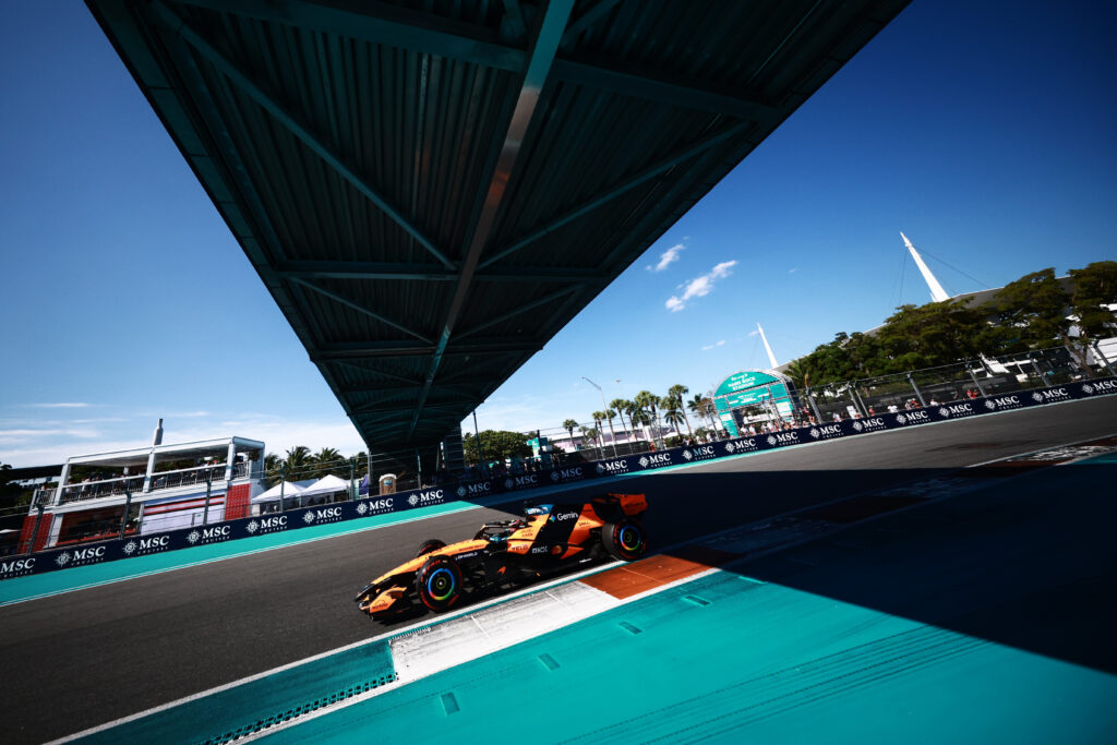 McLaren driver Oscar Piastri on track during qualifying for the 2026 F1 Miami Grand Prix