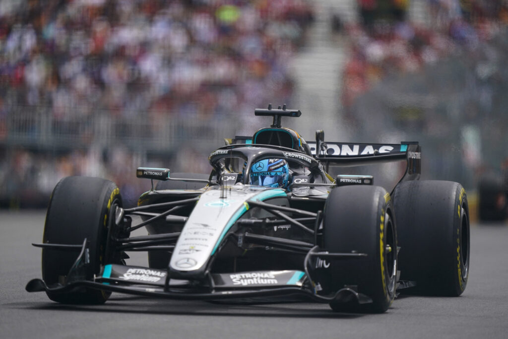 George Russell on track during the Canadian GP Sprint
