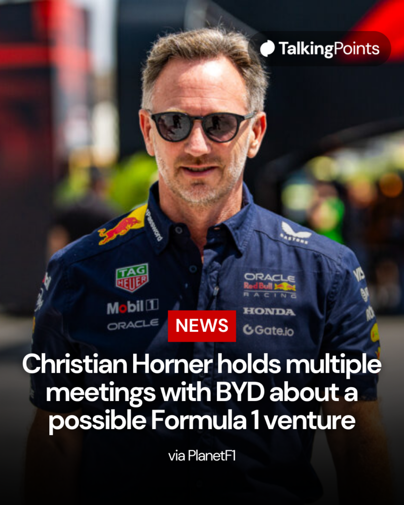 Former Red Bull CEO Christian Horner arrives ahead of the Saudi Arabian Grand Prix.