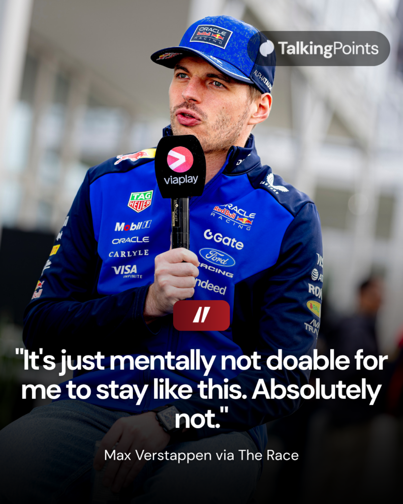 Max Verstappen of Red Bull speaks in an interview