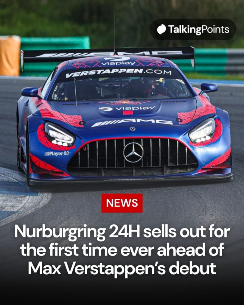 Max Verstappen testing in the sunset at Estoril at the wheel of his Verstappen.com Racing Mercedes-AMG GT3 car.