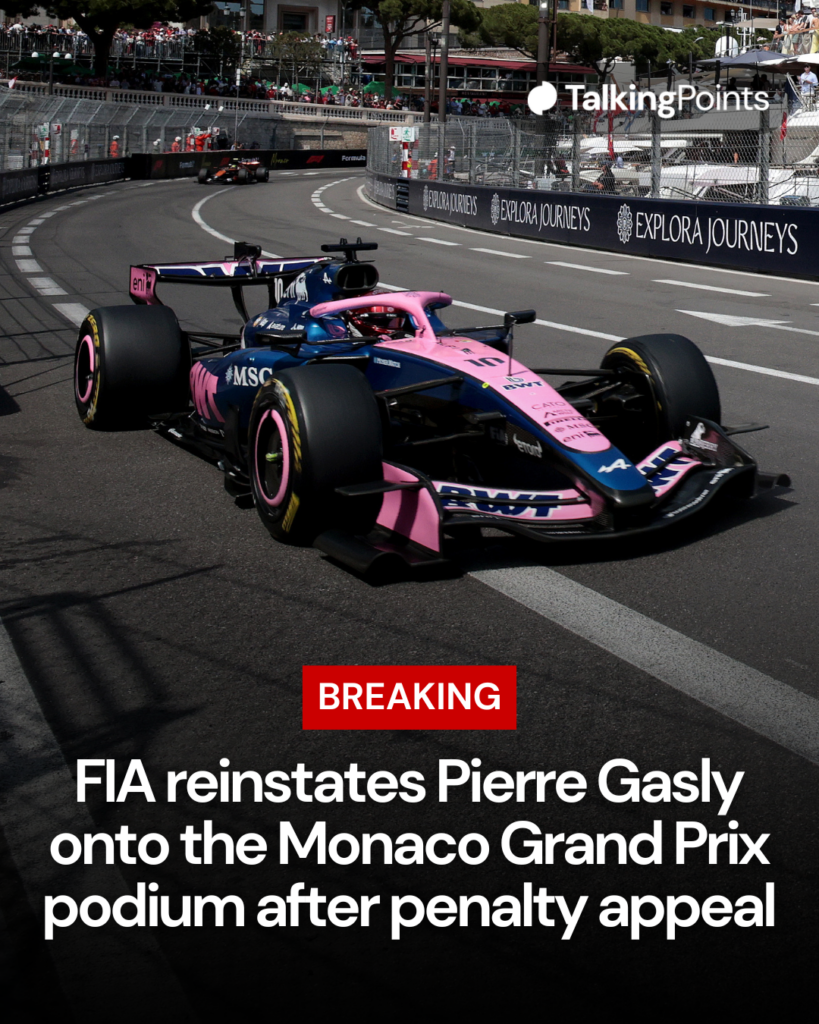 Alpine driver Pierre Gasly on track during the 2026 F1 Monaco Grand Prix
