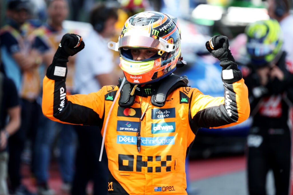 McLaren driver Oscar Piastri #81 after winning the 2025 Spanish Grand Prix.